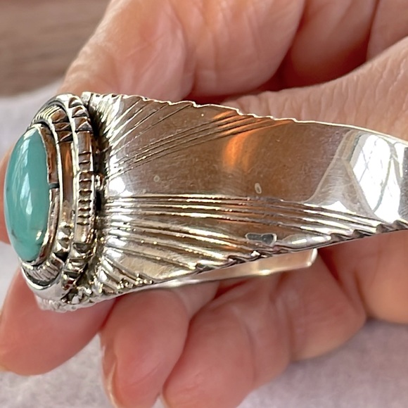 Turquoise & Sterling Silver Cuff Bracelet - Picture 3 of 5